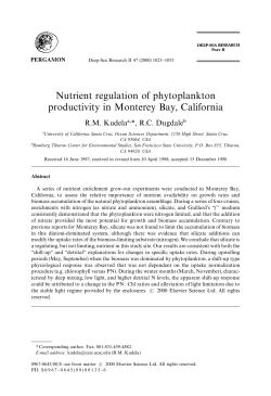 Nutrient regulation of phytoplankton productivity in Monterey Bay