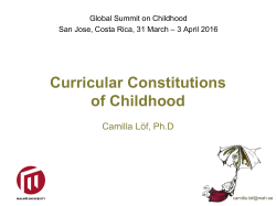 Curricular Constitutions of Childhood