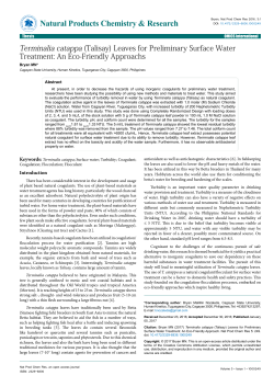 Terminalia catappa (Talisay) Leaves for Preliminary Surface Water