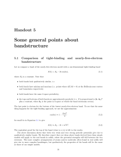 Some general points about bandstructure
