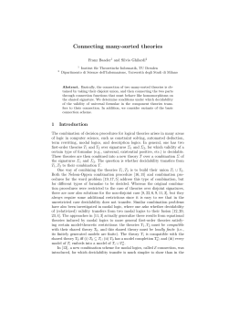 Connecting many-sorted theories - Universit&agrave; degli Studi di Milano