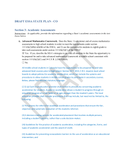 DRAFT ESSA STATE PLAN - CO Section 3: Academic Assessments