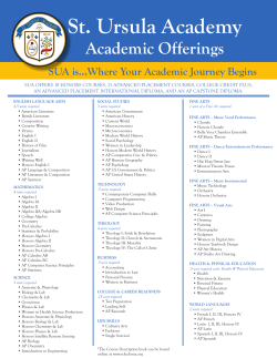 Academic Offerings - St. Ursula Academy