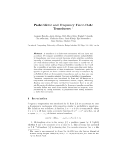 Probabilistic and Frequency Finite