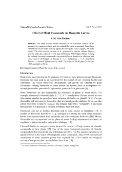 Effect of Plant Flavonoids on Mosquito Larvae
