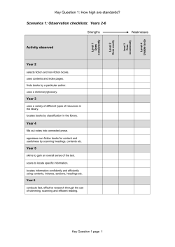 Scenarios 1: Observation checklists: Years 2-6