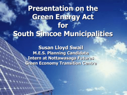 Presentation Green Energy Act (Apr. 2010