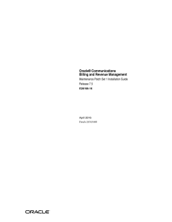 Oracle Communications Billing and Revenue Management