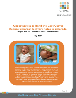 Opportunities to Bend the Cost Curve: Reduce Cesarean Delivery
