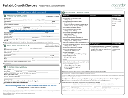 Pediatric Growth Disorders PRESCRIPTION