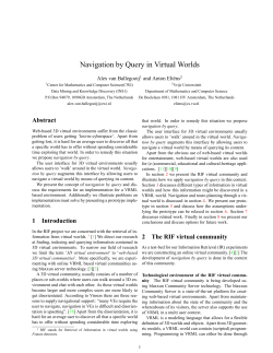 Navigation by Query in Virtual Worlds