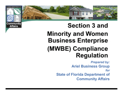 Section 3 and Minority and Women Business Enterprise (MWBE