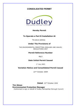 CONSOLIDATED PERMIT
