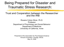 Psychological Response to Earthquakes