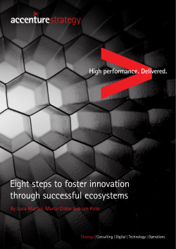 Eight Steps to Foster Innovation Through Successful Ecosystems