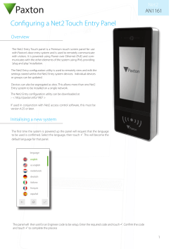 Configuring a Net2 Touch Entry Panel