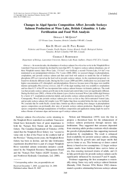 Changes in Algal Species Composition Affect Juvenile Sockeye