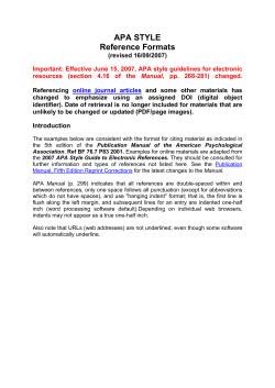 APA STYLE Reference Formats