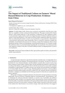 The Impact of Traditional Culture on Farmers` Moral Hazard