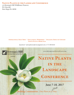 2017 NPILC brochure - Native Plants in the Landscape Conference