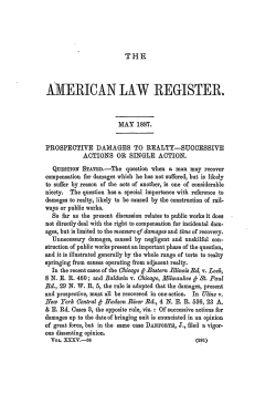 Prospective Damages to Realty - Successive Actions or Single Action