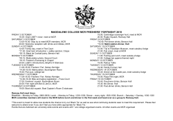 MAGDALENE COLLEGE MCR FRESHERS` FORTNIGHT 2015