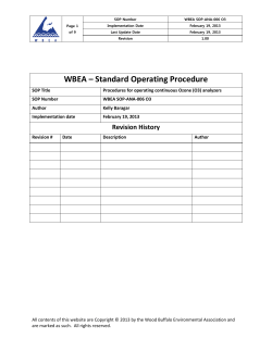 Procedures for Operating Continuous Ozone (O3)