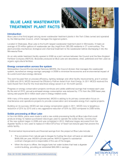 Blue Lake Wastewater Treatment Plant Facts