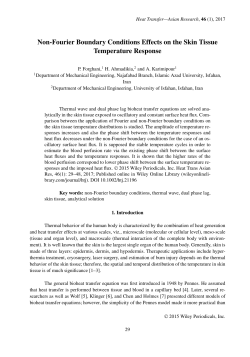 Non‐Fourier Boundary Conditions Effects on the Skin Tissue