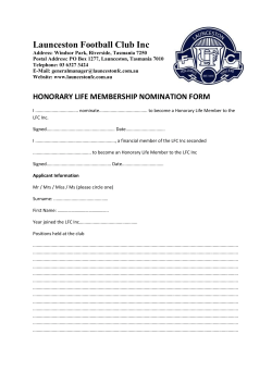honorary life membership nomination form