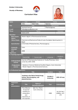Curriculum Vitae Name First Middle Family Heba Abdel Hady