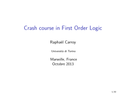 Crash course in First Order Logic