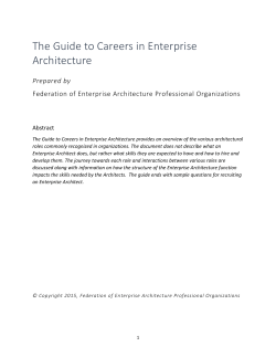 Guide to Careers in Enterprise Architecture