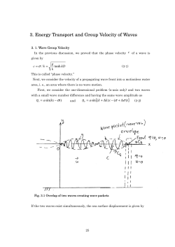 3. Energy Transport and Group Velocity of Waves