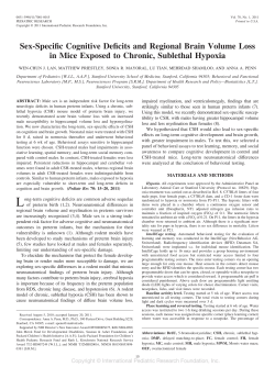 Sex-Specific Cognitive Deficits and Regional Brain Volume