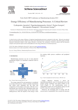 Energy Efficiency of Manufacturing Processes: A Critical Review