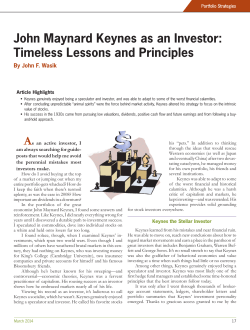 John Maynard Keynes as an Investor: Timeless Lessons and