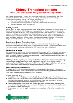 Kidney-Transplant patients What Over-the-Counter (OTC)