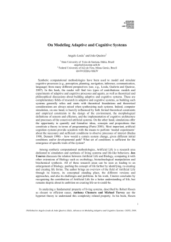 On Modeling Adaptive and Cognitive Systems
