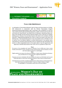 EWI &ldquo;Women, Peace and Disarmament&rdquo; &ndash; Application Form