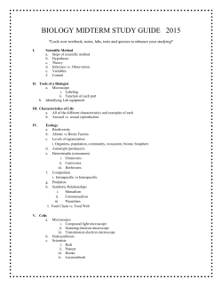 Biology Midterm Study Guide