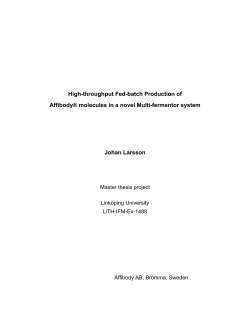 High-throughput Fed-batch Production of Affibody&reg; molecules in a