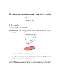 New developments in nonnegative matrix factorization