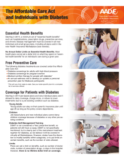 The Affordable Care Act and Individuals with Diabetes