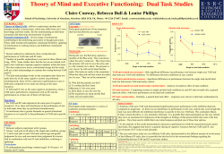 Theory of Mind and Executive Functioning: Dual Task Studies Claire