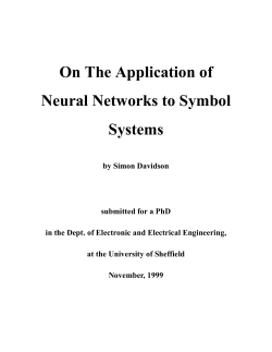 On the Application of Neural Networks to Symbol Systems