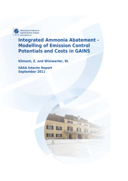 Integrated Ammonia Abatement - Modelling of