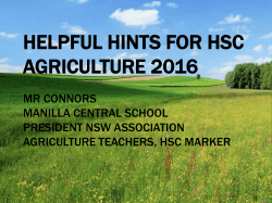 helpful hints for hsc agriculture 2014 mrs brony nielsen head