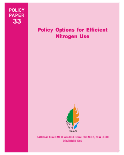 Policy Options for Efficient Nitrogen Use