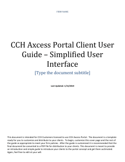 CCH Axcess Portal Client User Guide * Simplified